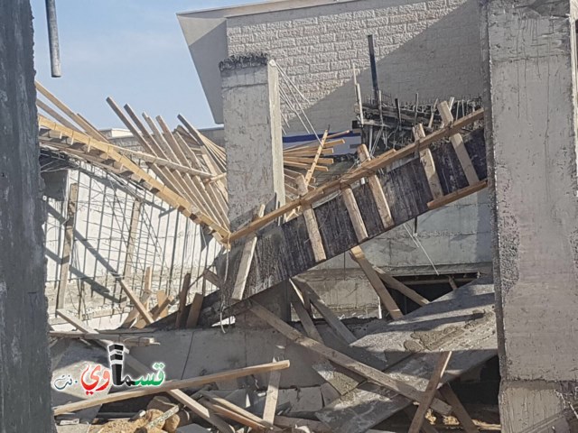 انهيار سقف مدرسة طور البناء في النقب واصابة 5 عمال